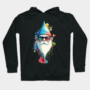 Coloful Artsy Santa Elf with 3D Glasses Hoodie